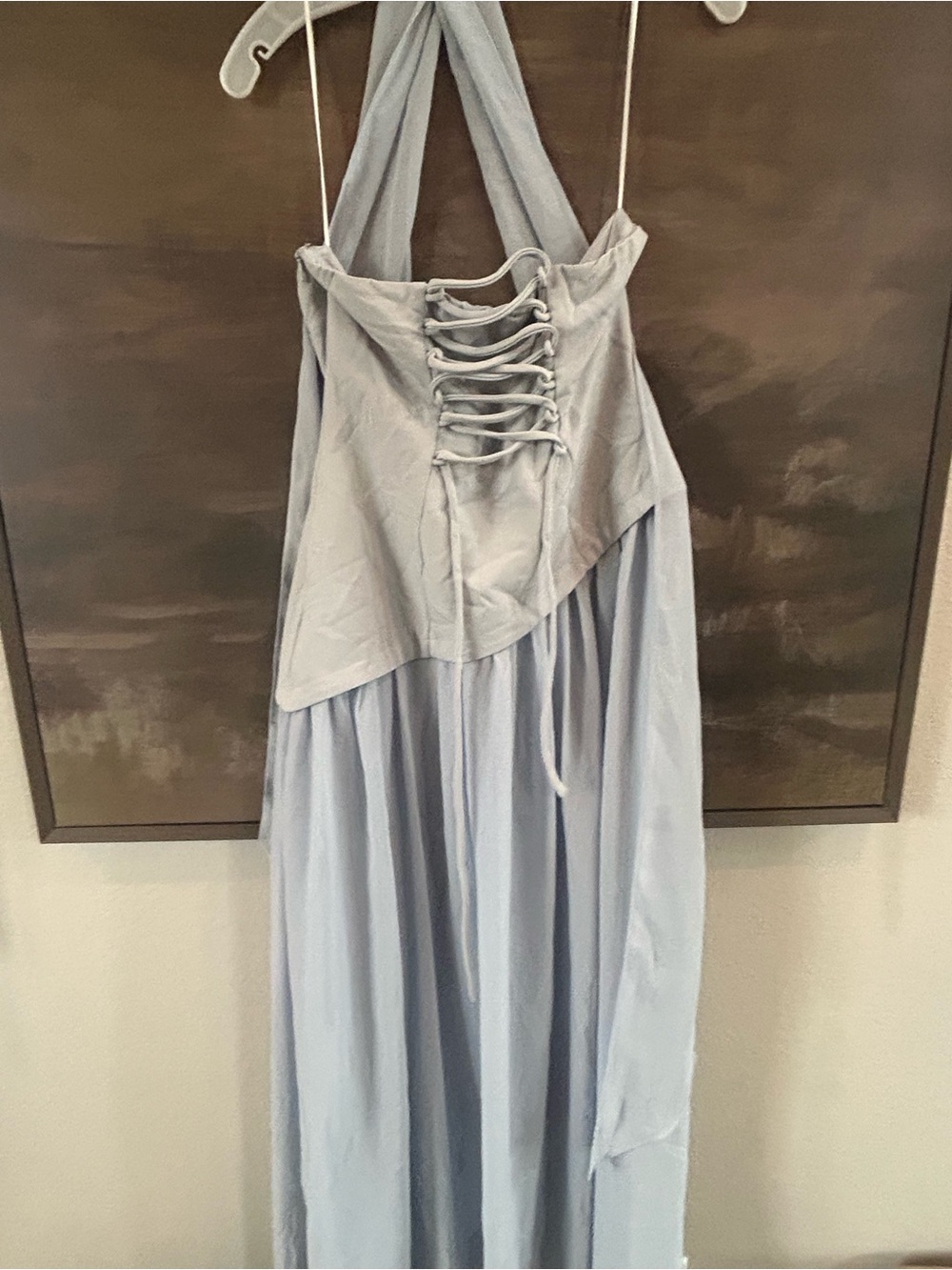 NWT CIDER CHIFFON SCULPTURAL HALTER NECKLINE LACE UP MAXI BOBYCON DRESS - Picture 16 of 16